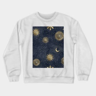 Sun Moon and Stars Blue Sky Crewneck Sweatshirt